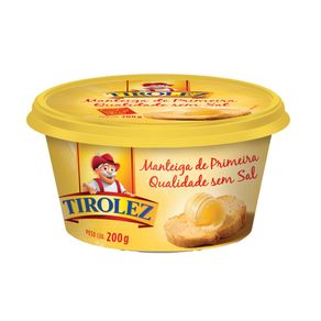 Manteiga Primeira Qualidade Sem Sal Tirolez 200g