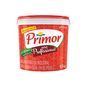 Margarina 75% Lipídios Com Sal Primor 15kg
