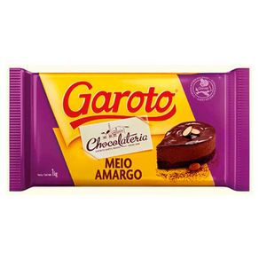 Chocolate Meio Amargo Garoto 1kg Barra