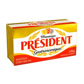 Manteiga Tablete Sem Sal President 200g x 20und