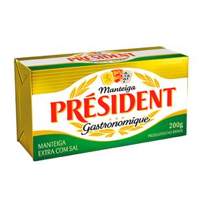 Manteiga Tablete Com Sal President 200g x 20und