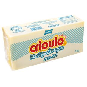 Manteiga bloco comum sem sal crioulo 5 kg